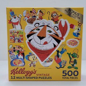 Cra-Z-Art Kellogg's Vintage 12 Multi Shaped 500 Total Pieces Jigsaw Puzzles NIB